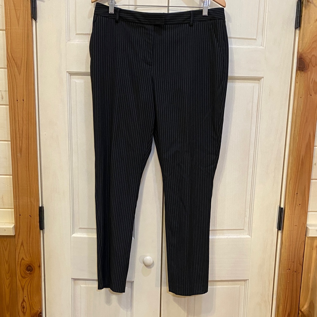 Antonio Melani Black Pinstripe Dress Pants